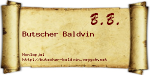 Butscher Baldvin névjegykártya